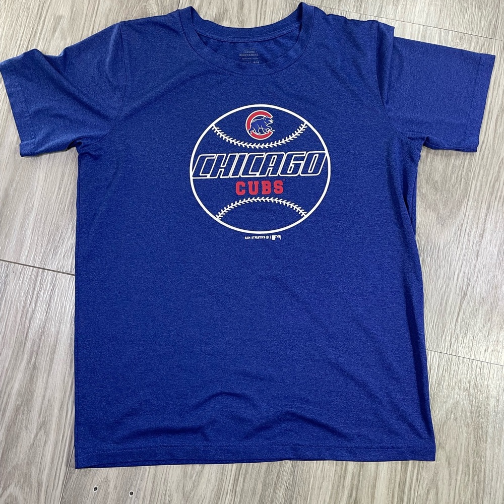 MLB  Team Athletics Women’s Chicago Cubs T-Shirt Size XL Polyester Blue Color